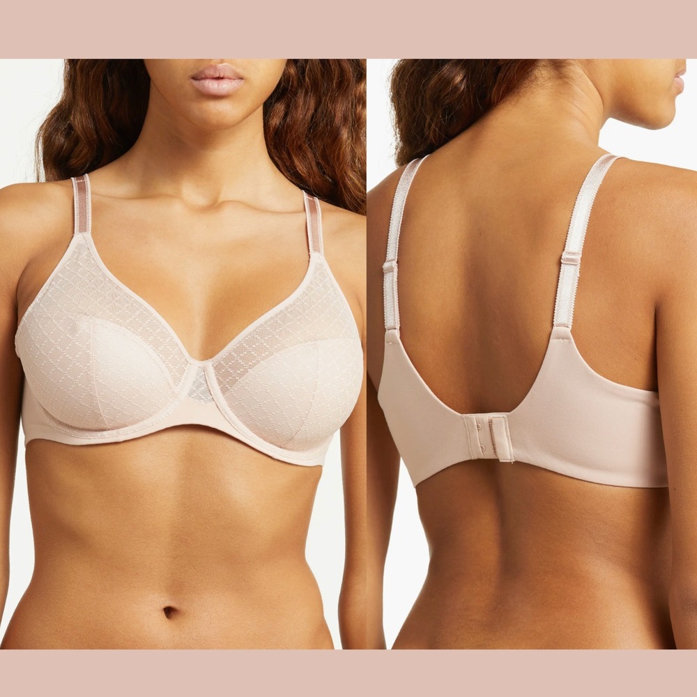 NEW $84 Chantelle Lingerie [ 34DDDD US] Norah Chic Underwire Bra Rose Nude T2059